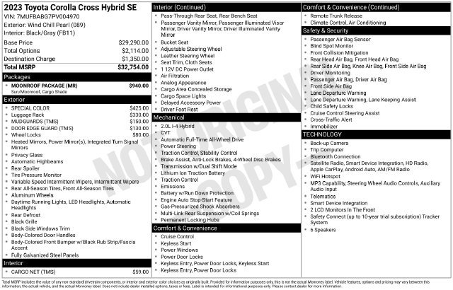 Certified 2023 Toyota Corolla Cross AWD Hybrid w/ Moonroof Package image 25