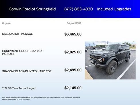 Used 2025 Ford Bronco Outer Banks w/ Sasquatch Package AWD/4WD image 6