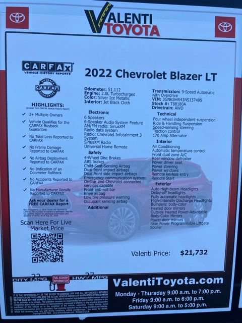 Used 2022 Chevrolet Blazer LT AWD/4WD image 43