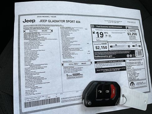 Used 2020 Jeep Gladiator Sport w/ Quick Order Package 23S AWD/4WD image 22