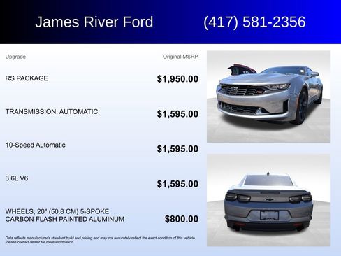 Used 2021 Chevrolet Camaro LT w/ RS Package RWD image 5