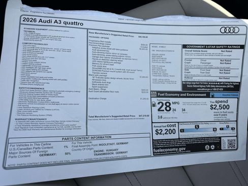 New 2026 Audi A3 2.0T Premium Plus AWD/4WD image 36