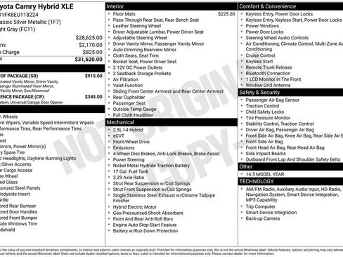 Used 2014 Toyota Camry XLE w/ Moonroof Package FWD image 18