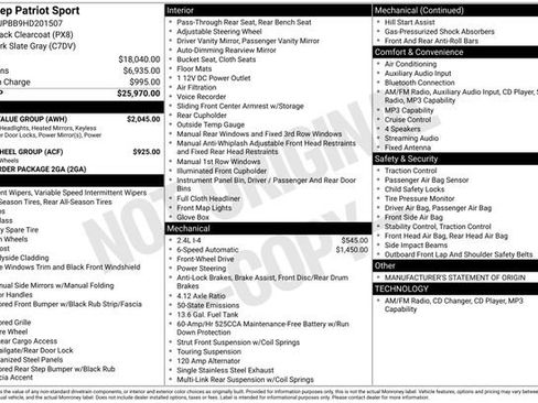 Used 2017 Jeep Patriot Sport w/ Power Value Group FWD image 33