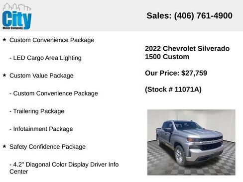 Used 2022 Chevrolet Silverado 1500 Custom w/ Safety Confidence Package AWD/4WD image 6