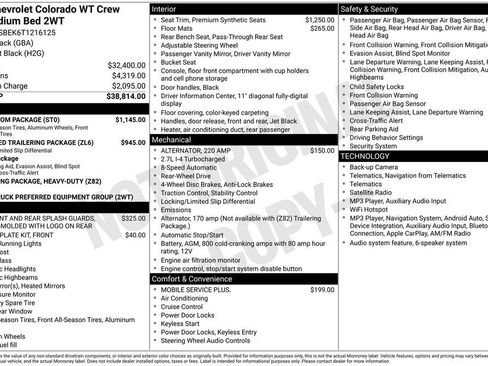 New 2026 Chevrolet Colorado W/T w/ WT Custom Package RWD image 33