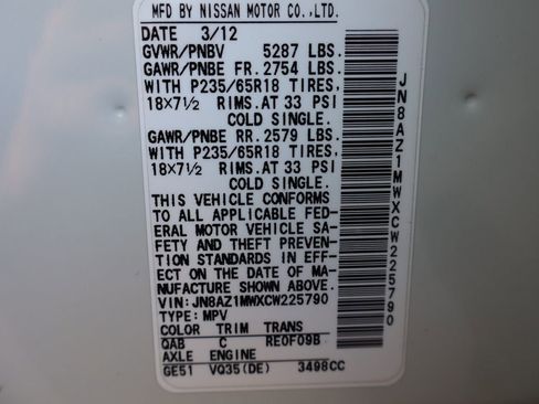Used 2012 Nissan Murano SV AWD/4WD image 46