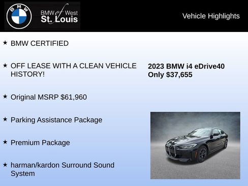 Used 2023 BMW i4 eDrive40 w/ Premium Package RWD image 8