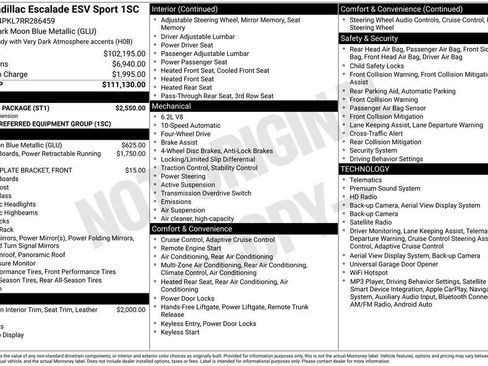 Used 2024 Cadillac Escalade ESV Sport w/ Touring Package AWD/4WD image 5