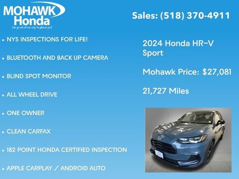 Certified 2024 Honda HR-V Sport image 8