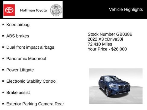 Used 2022 BMW X3 xDrive30i w/ Convenience Package AWD/4WD image 31