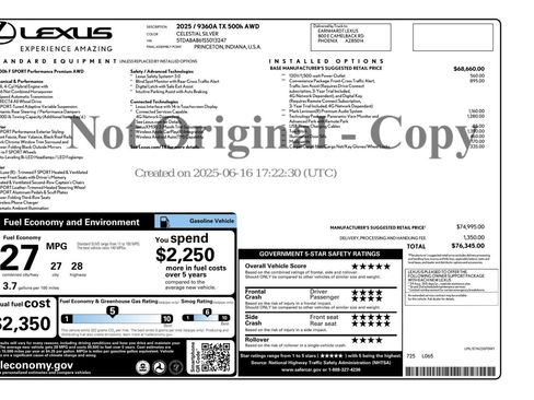 Used 2025 Lexus TX 500h AWD image 55