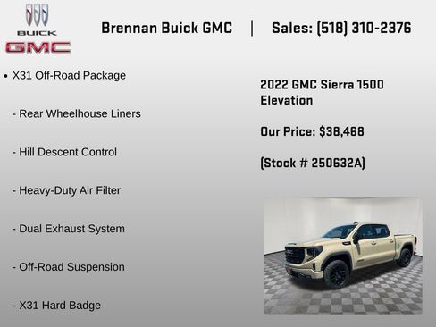 Certified 2022 GMC Sierra 1500 Elevation w/ X31 Off-Road Package AWD/4WD image 6