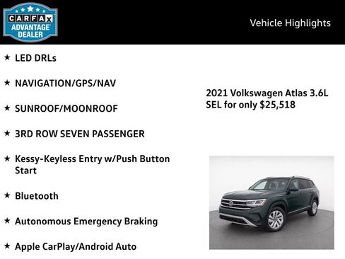 Certified 2021 Volkswagen Atlas SEL AWD/4WD image 4