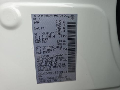 Used 2015 Nissan Rogue SV w/ SV Moonroof Package image 28