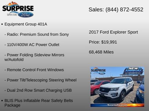 Used 2017 Ford Explorer Sport w/ Equipment Group 401A AWD/4WD image 12