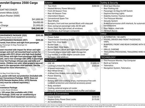 New 2025 Chevrolet Express 2500 Work Van w/ Driver Convenience Package image 23