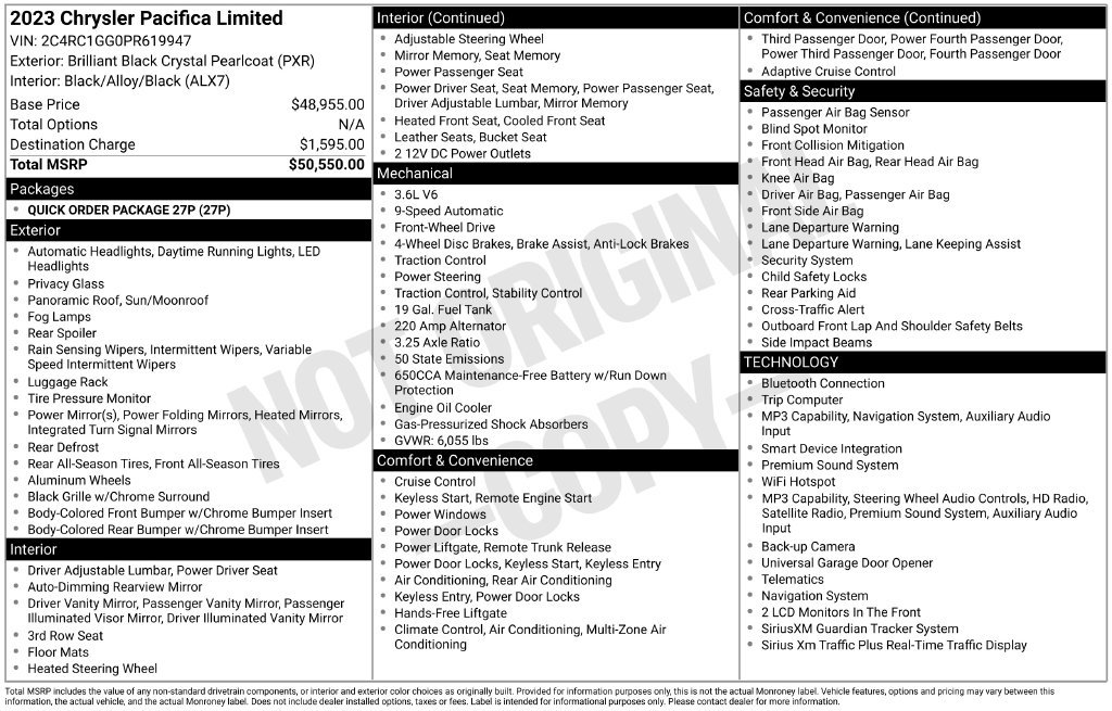 Used 2023 Chrysler Pacifica Limited FWD image 43