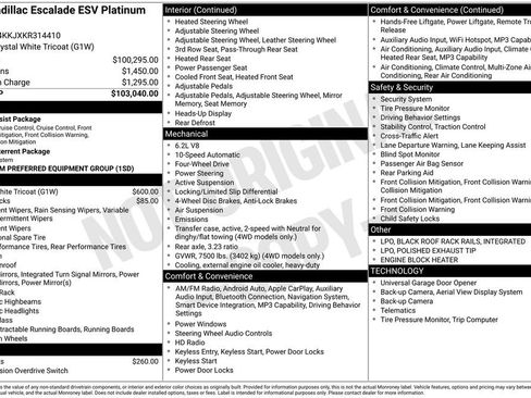 Used 2019 Cadillac Escalade ESV Platinum AWD/4WD image 2