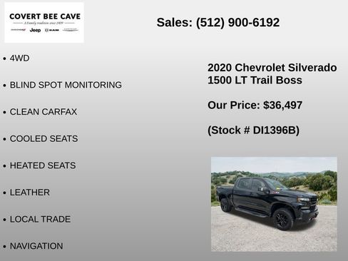Used 2020 Chevrolet Silverado 1500 LT Trail Boss AWD/4WD image 6