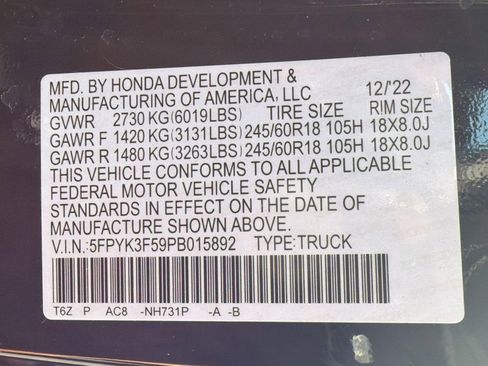 Used 2023 Honda Ridgeline RTL image 19