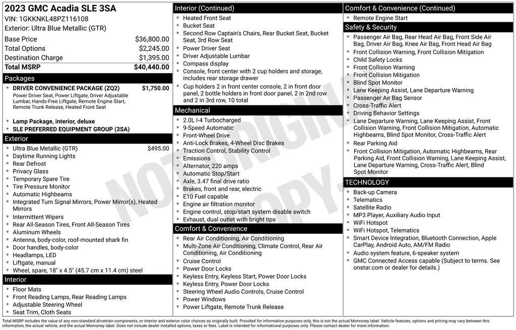 Certified 2023 GMC Acadia SLE w/ Driver Convenience Package FWD image 9