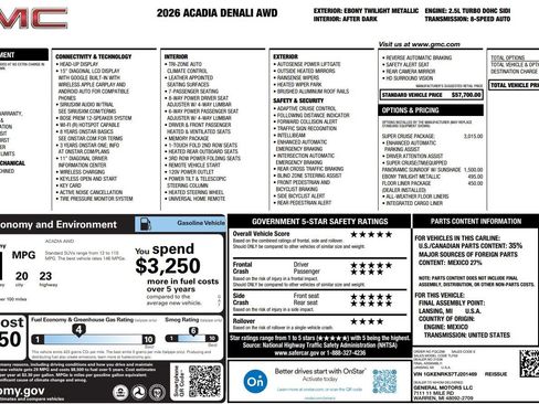 Used 2026 GMC Acadia Denali AWD/4WD image 11