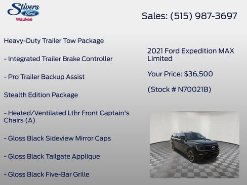 Used 2021 Ford Expedition Max Limited AWD/4WD image 16