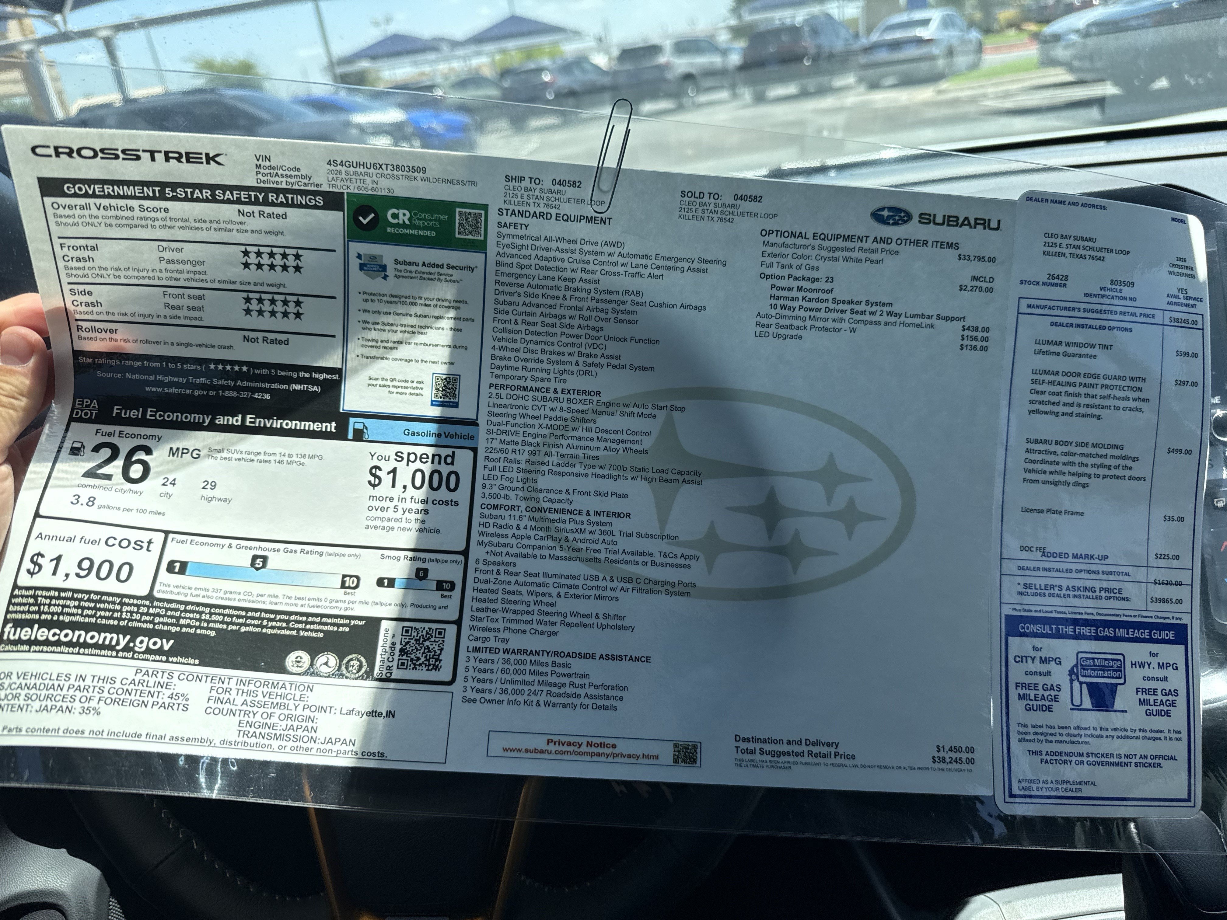 New 2026 Subaru Crosstrek 2.5i Wilderness AWD/4WD image 35