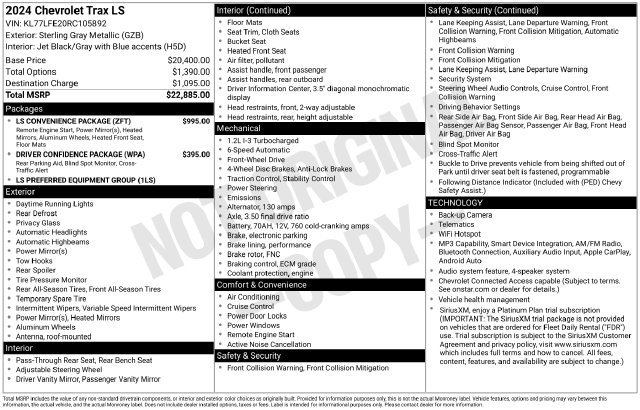 Certified 2024 Chevrolet Trax LS w/ LS Convenience Package FWD image 36
