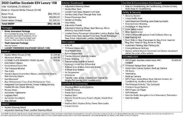 Used 2020 Cadillac Escalade ESV Luxury AWD/4WD image 33