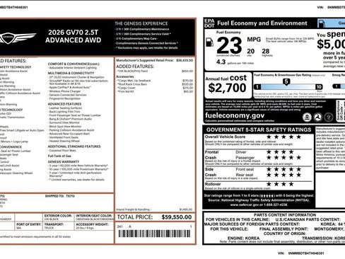 Certified 2026 Genesis GV70 2.5T Advanced image 3