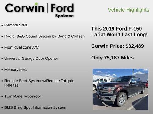 Used 2019 Ford F150 Lariat w/ Equipment Group 502A Luxury AWD/4WD image 16