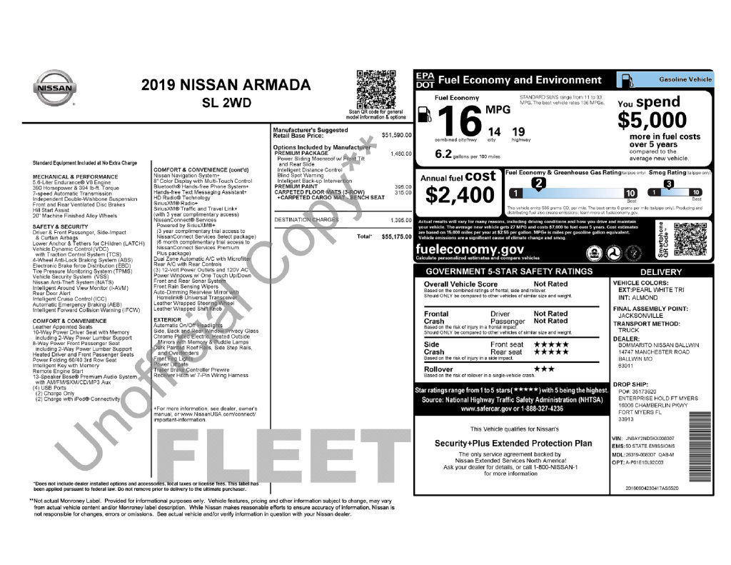 Used 2019 Nissan Armada SL w/ Premium Package RWD image 12
