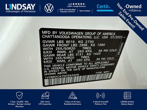 Used 2022 Volkswagen Atlas SEL image 27