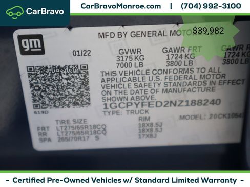 Certified 2022 Chevrolet Silverado 1500 LT Trail Boss w/ Bed Protection Package AWD/4WD image 52