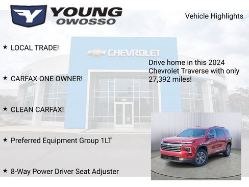 Certified 2024 Chevrolet Traverse LT w/ LPO, Floor Liner Package FWD image 8