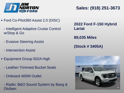 Used 2022 Ford F150 Lariat w/ Equipment Group 502A High AWD/4WD image 11