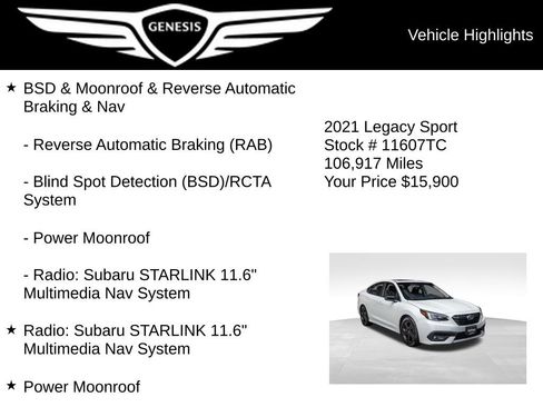 Used 2021 Subaru Legacy Sport AWD/4WD image 5