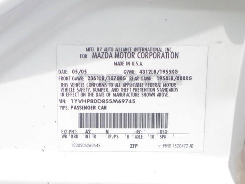 Used 2005 MAZDA MAZDA6 s Grand Touring w/ Grand Touring Appearance Pkg FWD image 27