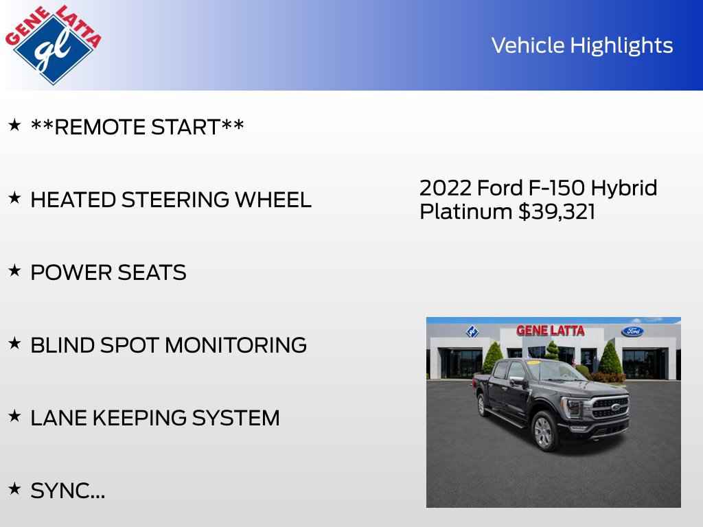 Certified 2022 Ford F150 Platinum w/ Equipment Group 701A High AWD/4WD image 36