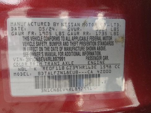 Used 2024 Nissan Versa SV w/ Trunk Package FWD image 33