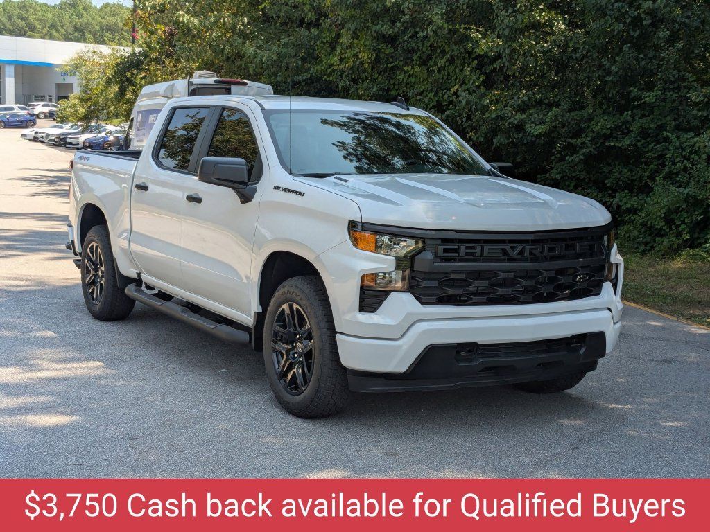 New 2026 Chevrolet Silverado 1500 Custom w/ Turbomax Blackout Package AWD/4WD image 2