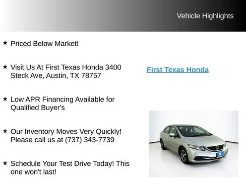 Used 2015 Honda Civic SE image 9
