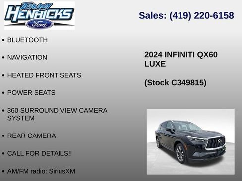Used 2024 INFINITI QX60 Luxe AWD/4WD image 12