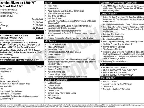 Used 2025 Chevrolet Silverado 1500 W/T w/ LPO, Dark Essentials Package AWD/4WD image 32