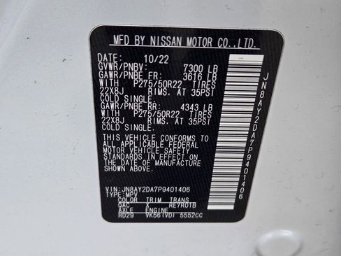 Used 2023 Nissan Armada Platinum w/ Captain's Chairs Package RWD image 35