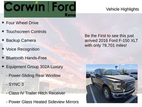 Used 2016 Ford F150 XLT w/ Equipment Group 302A Luxury AWD/4WD image 4