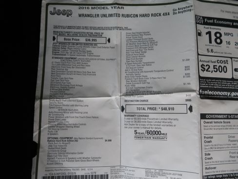 Used 2016 Jeep Wrangler Unlimited Rubicon AWD/4WD image 29
