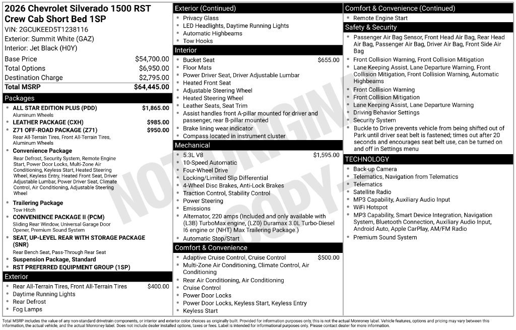 New 2026 Chevrolet Silverado 1500 RST w/ All Star Edition Plus AWD/4WD image 5